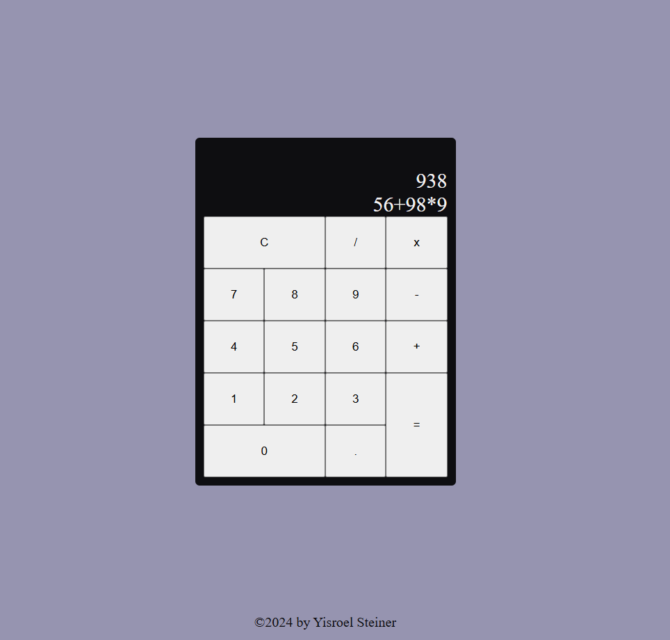 Yisroel Steinar's Calculator